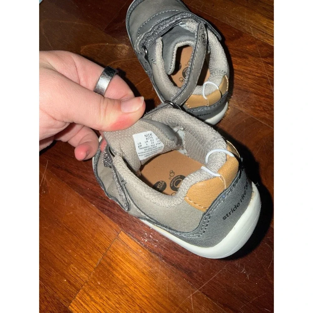 Stride Rite 360 Nick Boys Grey Sneakers Wide Fit Shoes Size 6M